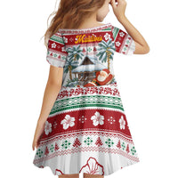 Maldives Christmas Family Matching Puletasi and Hawaiian Shirt with Santa Claus Hammock Palm Trees and Tropical - Wonder Print Shop