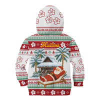 Maldives Christmas Kid Hoodie with Santa Claus Hammock Palm Trees and Tropical - Wonder Print Shop