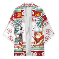 Maldives Christmas Kimono with Santa Claus Hammock Palm Trees and Tropical - Wonder Print Shop