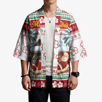 Maldives Christmas Kimono with Santa Claus Hammock Palm Trees and Tropical - Wonder Print Shop