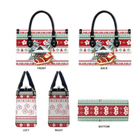 Maldives Christmas Leather Bag with Santa Claus Hammock Palm Trees and Tropical - Wonder Print Shop
