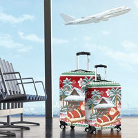 Maldives Christmas Luggage Cover with Santa Claus Hammock Palm Trees and Tropical - Wonder Print Shop