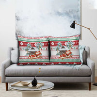 Maldives Christmas Pillow Cover with Santa Claus Hammock Palm Trees and Tropical - Wonder Print Shop