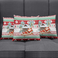 Maldives Christmas Pillow Cover with Santa Claus Hammock Palm Trees and Tropical - Wonder Print Shop
