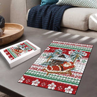Maldives Christmas Puzzle with Santa Claus Hammock Palm Trees and Tropical - Wonder Print Shop