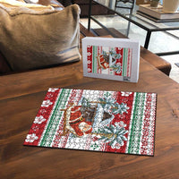 Maldives Christmas Puzzle with Santa Claus Hammock Palm Trees and Tropical - Wonder Print Shop