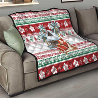 Maldives Christmas Quilt with Santa Claus Hammock Palm Trees and Tropical - Wonder Print Shop