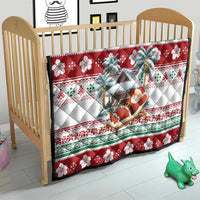 Maldives Christmas Quilt with Santa Claus Hammock Palm Trees and Tropical - Wonder Print Shop