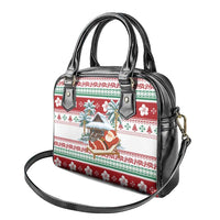 Maldives Christmas Shoulder Handbag with Santa Claus Hammock Palm Trees and Tropical - Wonder Print Shop