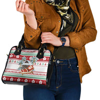 Maldives Christmas Shoulder Handbag with Santa Claus Hammock Palm Trees and Tropical - Wonder Print Shop