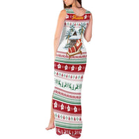 Maldives Christmas Tank Maxi Dress with Santa Claus Hammock Palm Trees and Tropical - Wonder Print Shop