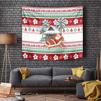 Maldives Christmas Tapestry with Santa Claus Hammock Palm Trees and Tropical - Wonder Print Shop