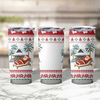 Maldives Christmas Tumbler Cup with Santa Claus Hammock Palm Trees and Tropical - Wonder Print Shop