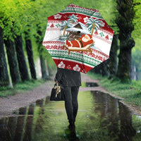 Maldives Christmas Umbrella with Santa Claus Hammock Palm Trees and Tropical - Wonder Print Shop