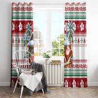 Maldives Christmas Window Curtain with Santa Claus Hammock Palm Trees and Tropical - Wonder Print Shop