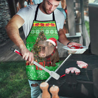 Mali Christmas Apron with Hippo Santa Hat Snowflakes and Holiday Gift - Wonder Print Shop