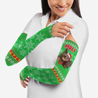 Mali Christmas Arm Sleeves with Hippo Santa Hat Snowflakes and Holiday Gift - Wonder Print Shop