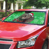 Mali Christmas Auto Sun Shade with Hippo Santa Hat Snowflakes and Holiday Gift - Wonder Print Shop