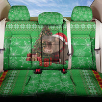 Mali Christmas Back Car Seat Cover with Hippo Santa Hat Snowflakes and Holiday Gift - Wonder Print Shop
