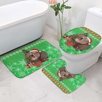 Mali Christmas Bathroom Set with Hippo Santa Hat Snowflakes and Holiday Gift - Wonder Print Shop