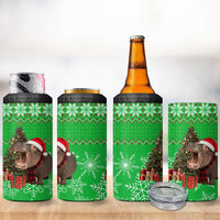 Mali Christmas 4 in 1 Can Cooler Tumbler with Hippo Santa Hat Snowflakes and Holiday Gift - Wonder Print Shop
