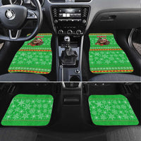Mali Christmas Car Mats with Hippo Santa Hat Snowflakes and Holiday Gift - Wonder Print Shop