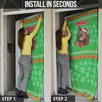 Mali Christmas Door Cover with Hippo Santa Hat Snowflakes and Holiday Gift - Wonder Print Shop