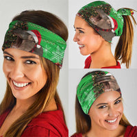 Mali Christmas Neck Gaiter with Hippo Santa Hat Snowflakes and Holiday Gift - Wonder Print Shop