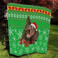 Mali Christmas Quilt with Hippo Santa Hat Snowflakes and Holiday Gift - Wonder Print Shop