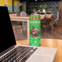 Mali Christmas Skinny Tumbler with Hippo Santa Hat Snowflakes and Holiday Gift - Wonder Print Shop