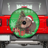 Mali Christmas Spare Tire Cover with Hippo Santa Hat Snowflakes and Holiday Gift - Wonder Print Shop