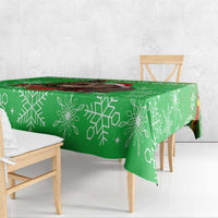 Mali Christmas Tablecloth with Hippo Santa Hat Snowflakes and Holiday Gift - Wonder Print Shop