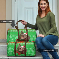 Mali Christmas Travel Bag with Hippo Santa Hat Snowflakes and Holiday Gift - Wonder Print Shop
