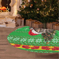 Mali Christmas Tree Skirt with Hippo Santa Hat Snowflakes and Holiday Gift - Wonder Print Shop