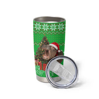 Mali Christmas Tumbler Cup with Hippo Santa Hat Snowflakes and Holiday Gift - Wonder Print Shop