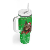 Mali Christmas Tumbler With Handle with Hippo Santa Hat Snowflakes and Holiday Gift - Wonder Print Shop