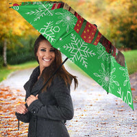 Mali Christmas Umbrella with Hippo Santa Hat Snowflakes and Holiday Gift - Wonder Print Shop