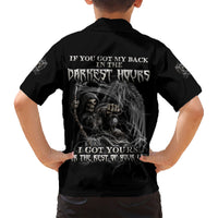 If You Got My Back In The Darkest Hours Family Matching Short Sleeve Bodycon Dress and Hawaiian Shirt - Wonder Print Shop