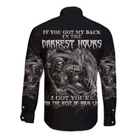 If You Got My Back In The Darkest Hours Long Sleeve Button Shirt - Wonder Print Shop