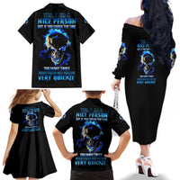 Yes I'm A Nice Person Skull Fire Family Matching Off Shoulder Long Sleeve Dress and Hawaiian Shirt - Wonder Print Shop