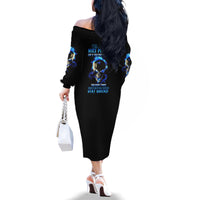 Yes I'm A Nice Person Skull Fire Family Matching Off Shoulder Long Sleeve Dress and Hawaiian Shirt - Wonder Print Shop