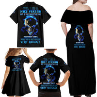 Yes I'm A Nice Person Skull Fire Family Matching Off Shoulder Maxi Dress and Hawaiian Shirt - Wonder Print Shop