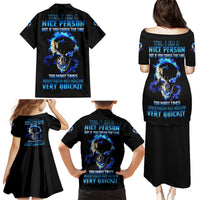 Yes I'm A Nice Person Skull Fire Family Matching Puletasi Dress and Hawaiian Shirt - Wonder Print Shop