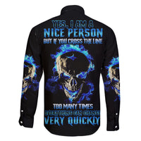Yes I'm A Nice Person Skull Fire Family Matching Puletasi Dress and Hawaiian Shirt - Wonder Print Shop