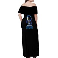 Yes I'm A Nice Person Skull Fire Off Shoulder Maxi Dress - Wonder Print Shop