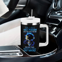 Yes I'm A Nice Person Skull Fire Tumbler With Handle - Wonder Print Shop