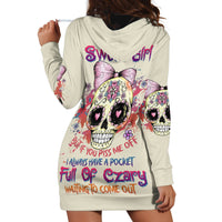 I Am A Sweet Girl Skull Hoodie Dress - Wonder Print Shop