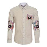 I Am A Sweet Girl Skull Long Sleeve Button Shirt - Wonder Print Shop