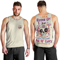 I Am A Sweet Girl Skull Men Tank Top - Wonder Print Shop