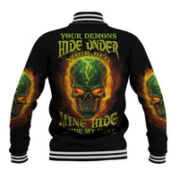Your Demons Hide Under Your Bed Baseball Jacket - Wonder Print Shop